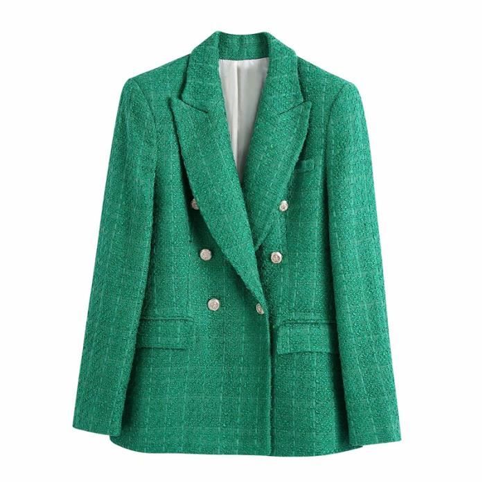 Manteau blazer uni vert - Manteau PLEASE