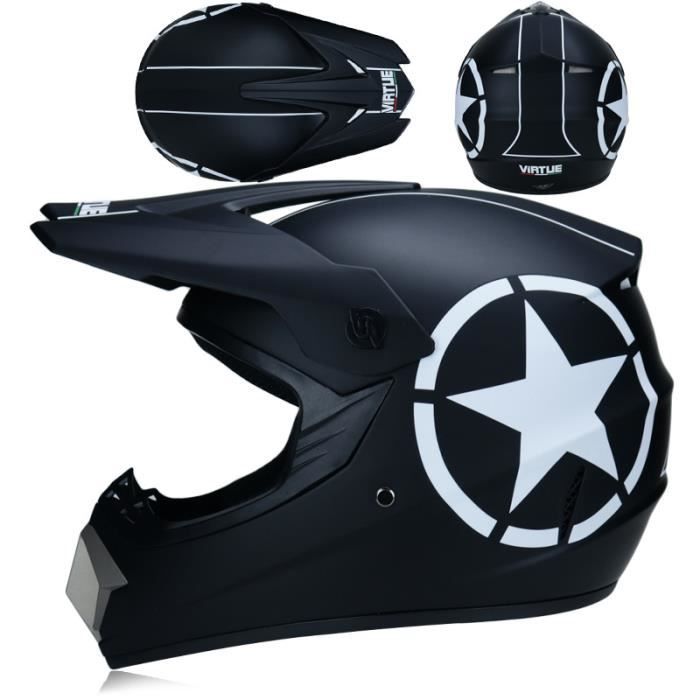 Casque Intégral Moto Jeunes Adultes – Homologué DOT, Avec Lunettes, Gants Et Masque