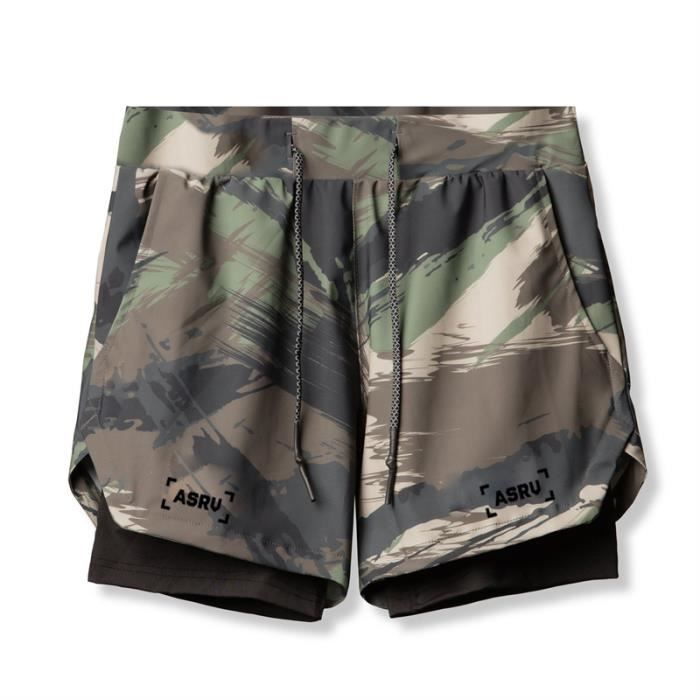T-shirt Homme Camouflage Sport En Polyester - Séchage Rapide, Fitness, Gym