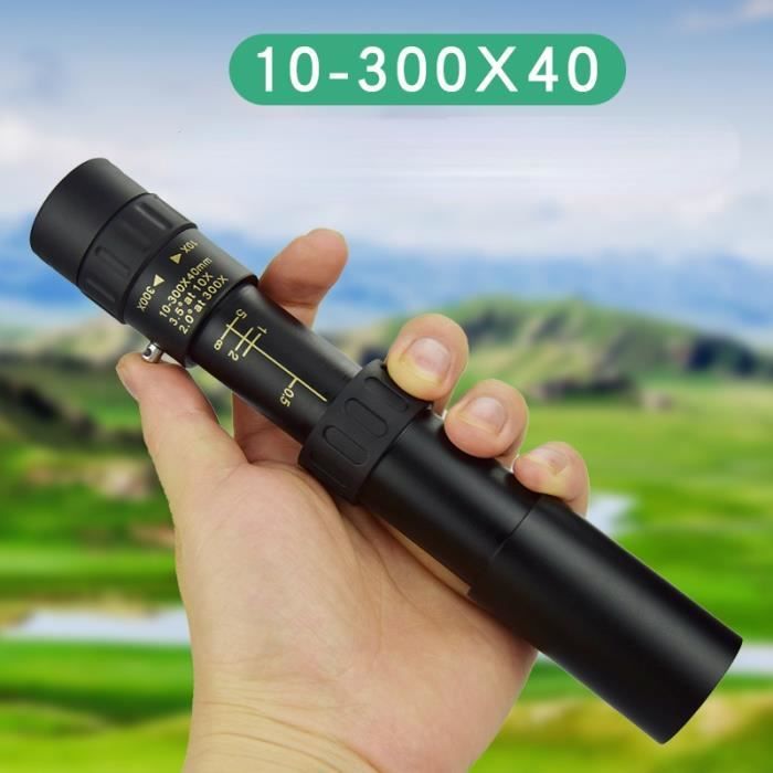 Monoculaire Zoom 10-300x Avec Vision Nocturne - Pour Plein Air, Observation, Photographie - Connectable Au Téléphone - Léger Et Portable - Noir - 8