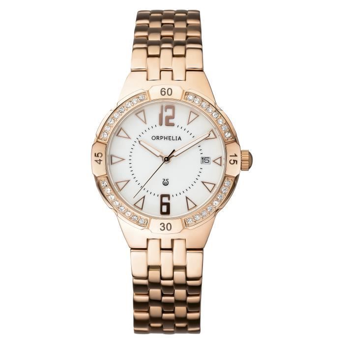 ORPHELIA - Montre Femmes - Quartz - Analogique - Bracelet en Acier inoxydable - Ip-rosé - 153-4708-17