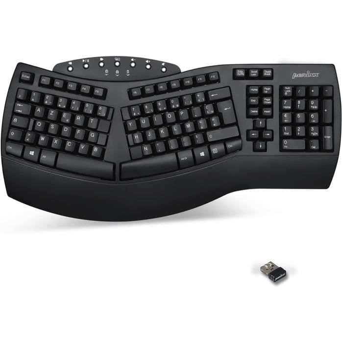Clavier Ergonomique – PERIXX – PERIBOARD-612 – Sans Fil – 2.4GHz et Bluetooth 4.0 – AZERTY