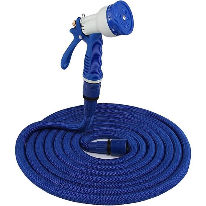 Tuyau D'Arrosage Extensible ZAselect 45m Avec Pistolet 9 Fonctions - Double Latex Anti-Fuite - Raccords Laiton