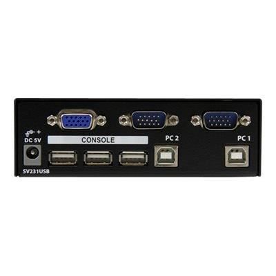 STARTECH Switch KVM USB VGA professionnel à 2 ports avec câbles - Kit commutateur écran clavier souris