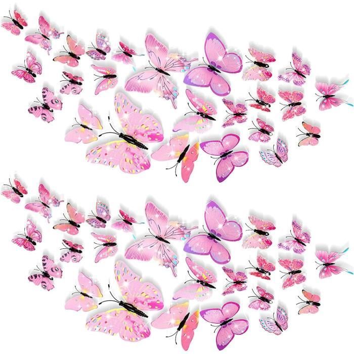 Adesivi Murali 3D Farfalle – 12 Pezzi Decorazione Parete Soggiorno E Camera Da Letto