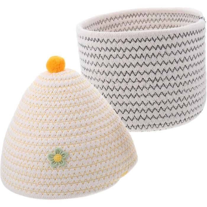 Panier De Rangement Grillagé Gris Avec Poignées En Bois – Pliable Et Pratique