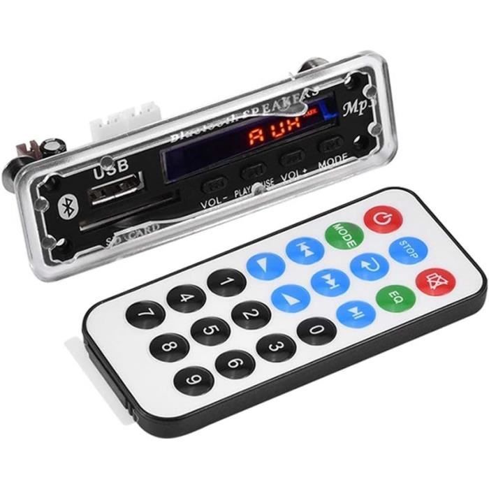 Décodeur Audio Bluetooth MP3/WMA Avec Radio FM, USB, SD, Télécommande - Module Pour DIY Audio, Voiture, Maison, 12V/5V