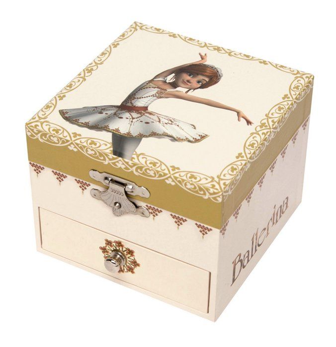Coffret à Bijoux Musical - Gaumont - Ballerina - Rose - Bois - 13x10x10 cm
