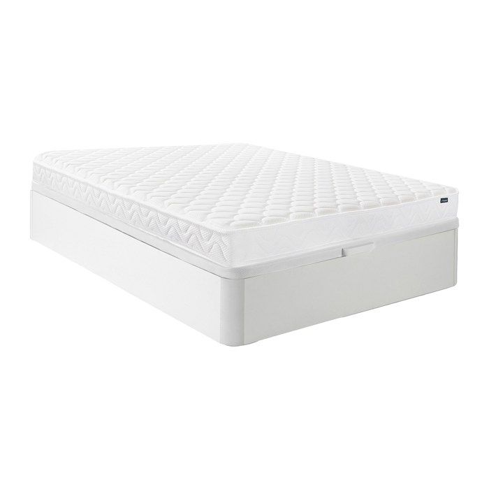 Ensemble 140 x 190 cm sommier coffre blanc + matelas mémoire de forme ép.15cm - PELOPS de YSMÉE Ensemble 140 x 190 cm sommier coffre blanc + matelas mémoire de forme ép.15cm - PELOPS de YSMÉE