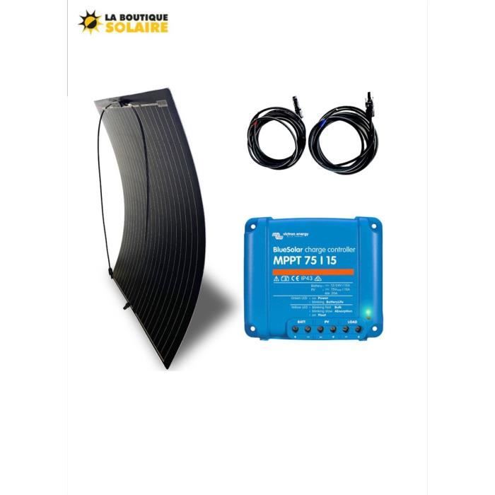 Kit solaire 200W Panneau Flexible + MPPT 75/15 BlueSolar + Kit Câble  Solaire (2x 5 mètres) + MC4 - Cdiscount Bricolage