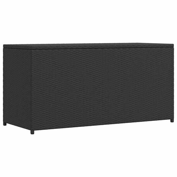 vidaXL Caisse de Stockage de Jardin Poly Rotin Noir Banc Boîte de Rangement 42498