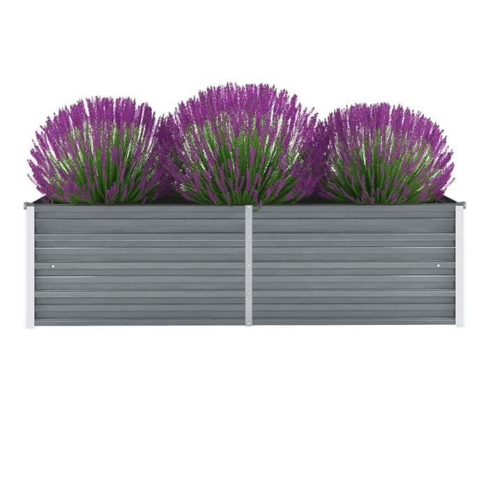 vidaXL Lit surélevé de jardin Acier galvanisé 160x40x45 cm Gris