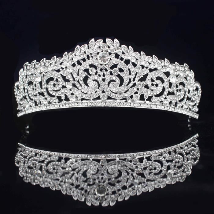 Couronne De Strass Argent/or Avec Peigne, élégante Reine Diadème En