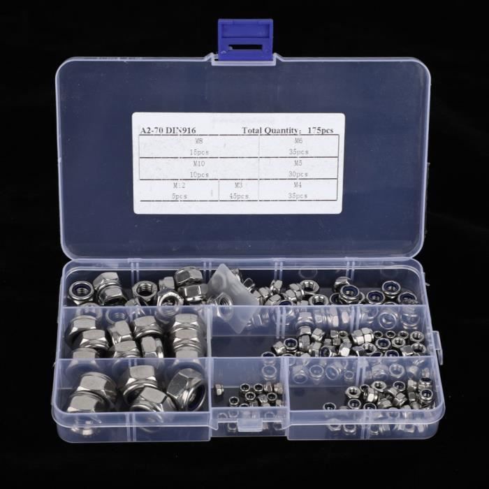 DIN985 Lot De 50 écrous Hexagonaux M4, Leryati En Acier Inoxydable