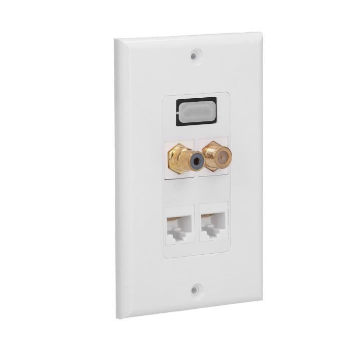 Lot De 100 Inserts Enfichables Vierges Pour Connecteur Coaxial Type F - Blanc - Pour Plaques Keystone