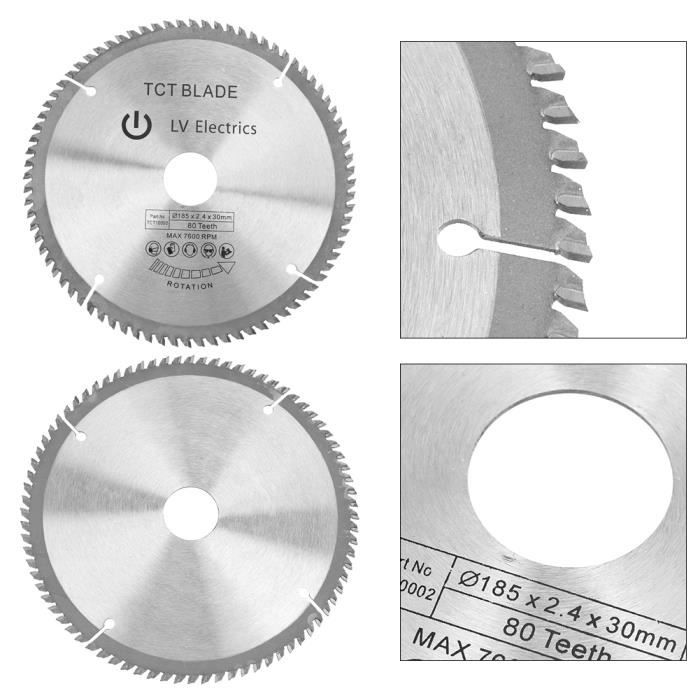 Falon Tech Lame Scie Circulaire 185 Mm – 60 Dents – Pour Bois – Alésage 20/16 Mm – Carbure Tungstène Haute Qualité