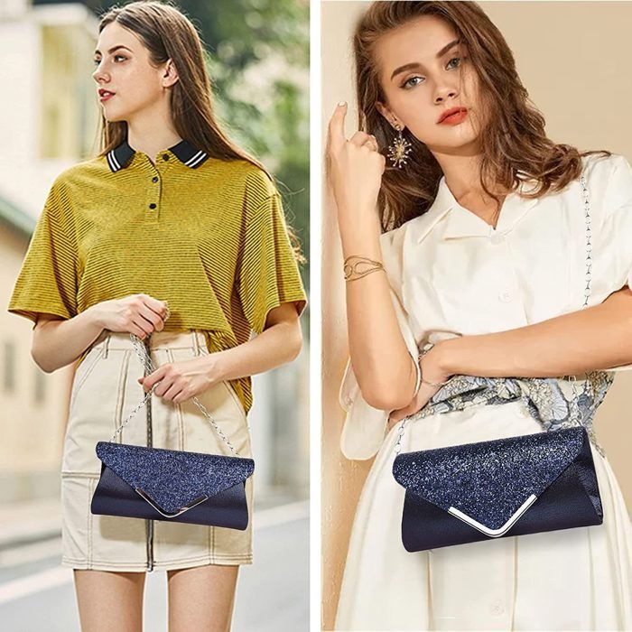 Sac à main de luxe - Pochette de mariage - soirée Bandoulière Chaîne - Dorée avec perles Blanches - Prêt à porter et accessoires sur