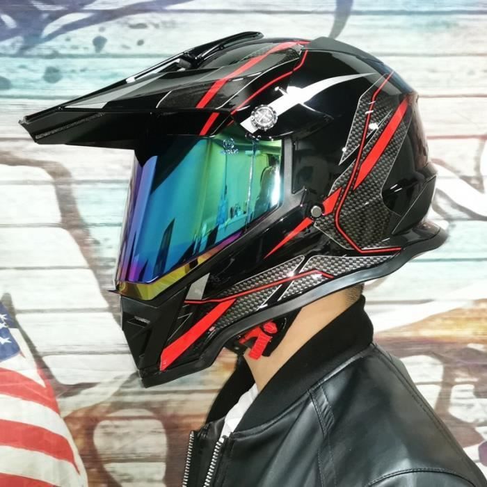 XL 22) Casque de motocross Capacete Racing Motorcycle Casque Dot Approved  Dirt Bike Moto Casque - Cdiscount Auto