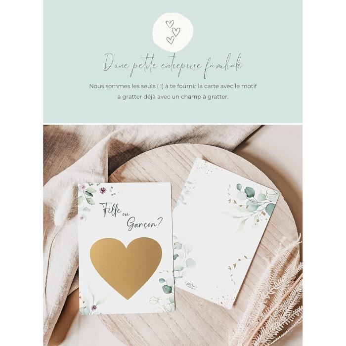10 Cartes à Gratter Gender Reveal Fille - Annonce Originale Sexe Bébé Surprise