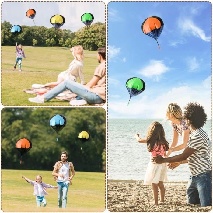 Lot De 6 Parachutes Jouets – Lancement à La Main, 70 Cm, Couleurs Variées, Idéal Pour Enfants Et Activités En Plein Air