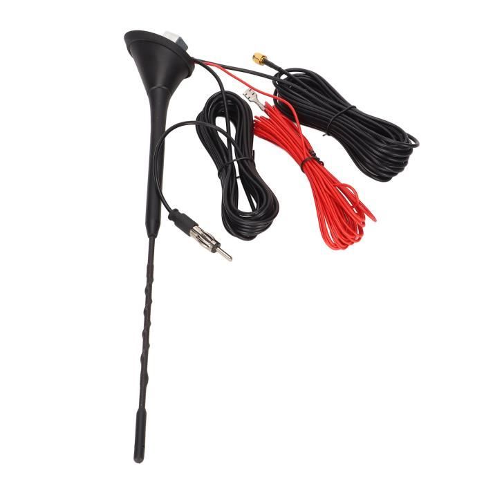 Antenne Radio Voiture Courte Universelle - Pour Autoradio FM/AM, Amplifiée, Facile à Installer, Remplace Les Anciennes Antennes Cassées