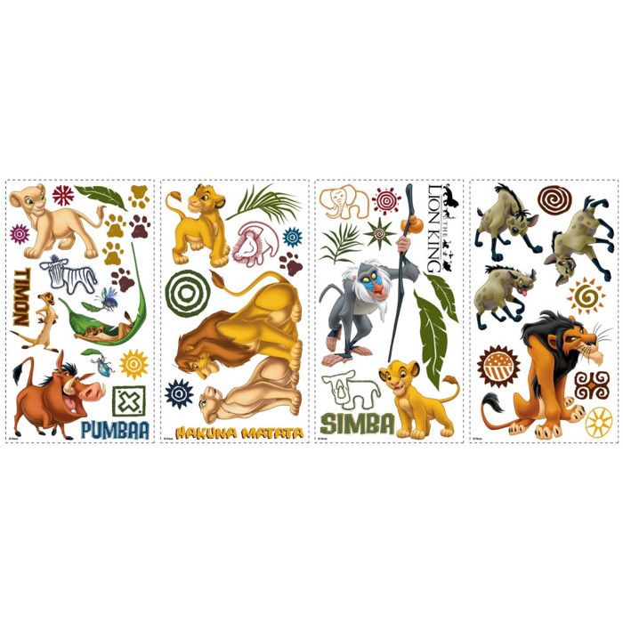 Lot De 25 Autocollants Le Roi Lion - Simba - Décorations Waterproof Pour Chambre D'enfant - Neuf