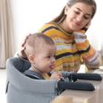 Aufun Siège de table siège bébé pliable, siège rehausseur avec pinces antidérapantes, dossier ergonomique, ceinture de sécurité-2
