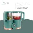 Robot culinaire Nutribaby Glass - Babymoov - 4 en 1 - Bol en verre avec accessoires inox - Vert-2