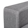 Canapé à 2 places Tissu Gris clair  150 x 87 x 81 cmCanapé d'angle - Contemporain Sofa salon Confortable Canapé de relaxation-2