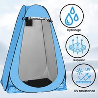 Tente De Douche Pop-up Camping, Cabine De Changement Et Toilettes Portable, 120x120x190 Cm, Avec Piquets, Cordes Et Poche De Rangement