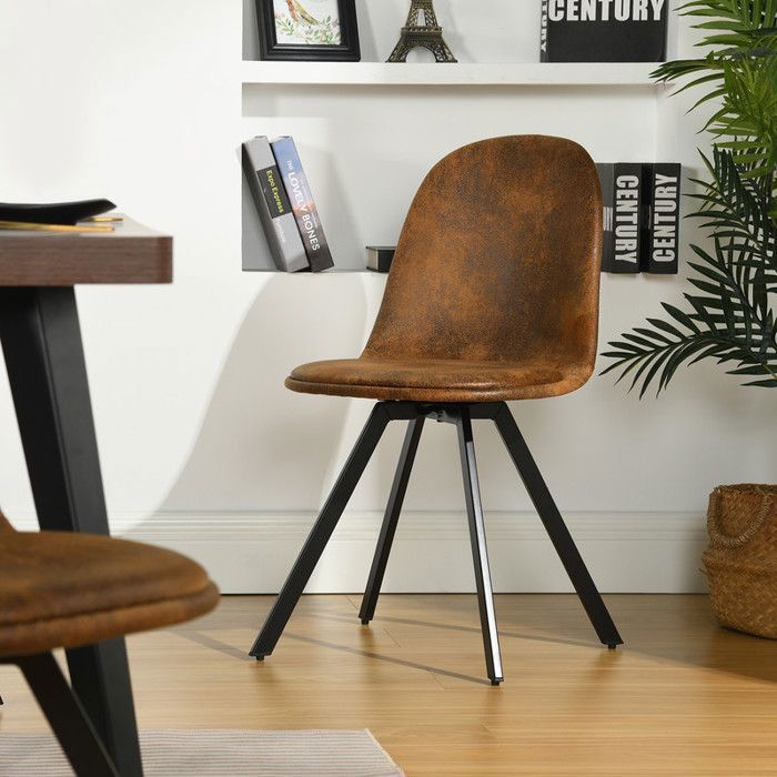 4 Chaises De Réunion En Suède Marron – Design Ergonomique Et Cadre Métal Solide – Parfaites Pour Le Bureau Ou La Maison