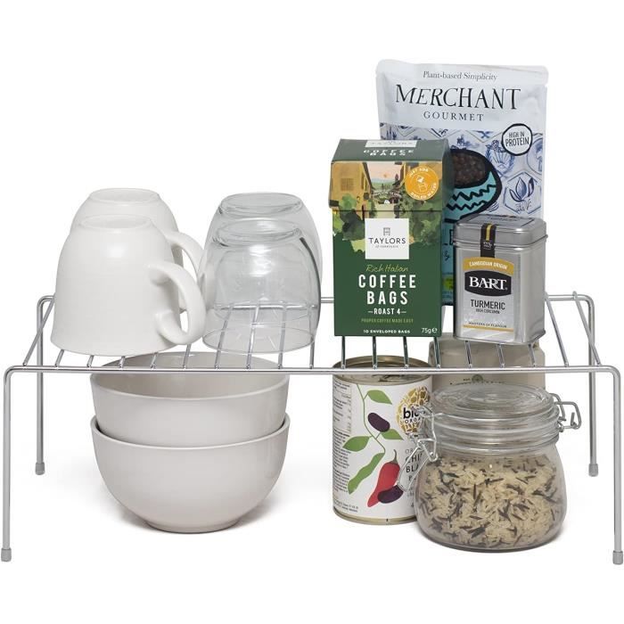 Organisateur De Placard Extensible – étagère Réglable Empilable Pour Cuisine, Salle De Bain, Buanderie