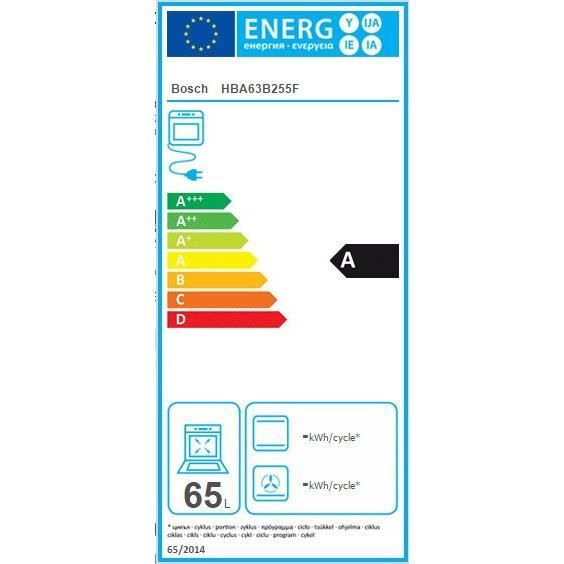 BOSCH HBA63B255F Four électrique encastrable multifonction Air pulsé chaleur tournante 65L