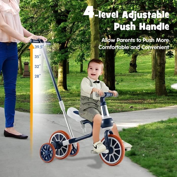 GOPLUS en Tricycle Bébé à Ans Évolutif à Roues,avec