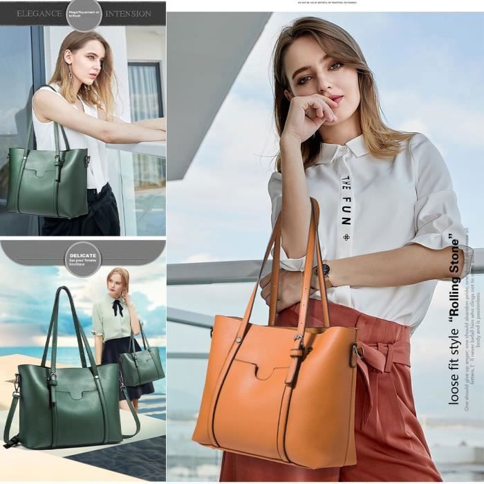 Sac à Bandoulière Femme Marron En Simili Cuir - Rabat Zippé, Sangle Ajustable, Style Vintage
