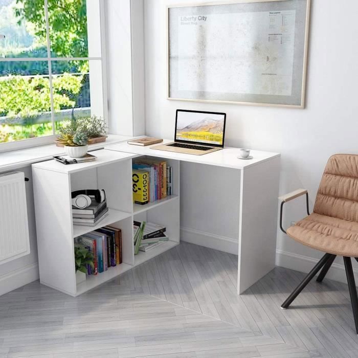 Bureau D'ordinateur Avec 4 étagères - Table En Bois Marron - 140x60x100 Cm - Neuf