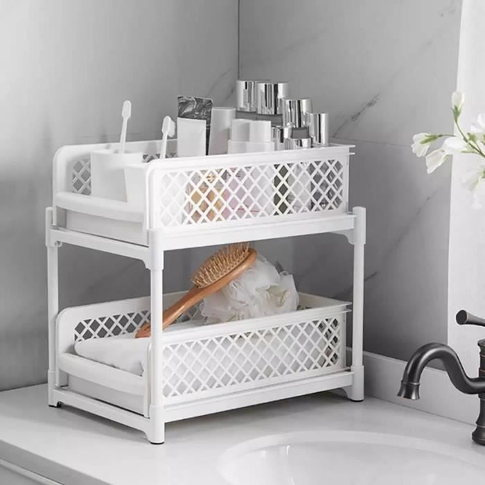 Panier De Rangement En Corde De Coton - Pour Papier Toilette Ou Déco - 33x15x10 Cm - Poignées Cuir