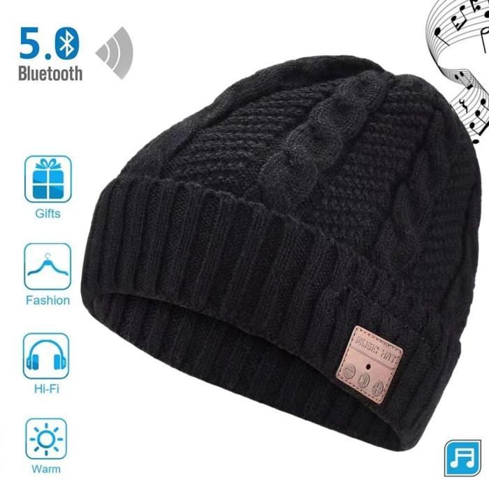 Bonnet Bluetooth Avec Haut-parleurs Intégrés - Polaire Chaude - Micro Intégré - Taille Unique - 4