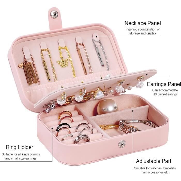 Boîte à Bijoux En Forme De Canapé Rose En Velours - Organiseur Pour Pendentifs Et Bagues, 16x11x18 Cm