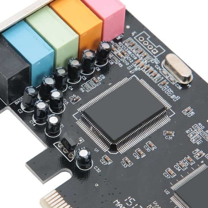 Vklopdsh Carte Son PCIe PCI-E X1 CMI8738 Chip 32/64 Bit Carte Son Stéréo 5.1 Canaux Carte Son Intégrée De Bureau Pour PC