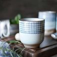 Tasse à café,Tasse en céramique,poterie grossière,motif de treillis peint à la main,tasse à thé,verres à café,vin - Type C 280ML1-3