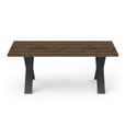 Table à manger MONACO - Décor bois oak et noir - L180 x P90 x H74.8 cm - DEMEYERE-3