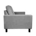 Canapé à 2 places Tissu Gris clair  150 x 87 x 81 cmCanapé d'angle - Contemporain Sofa salon Confortable Canapé de relaxation-3