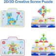 PIMPIMSKY Mosaique Enfant Puzzle Jeu de construction Puzzle Perceuse Démontage Ecrou Vis Assemblage Puzzle Pratique Brico - 222 Pcs-3