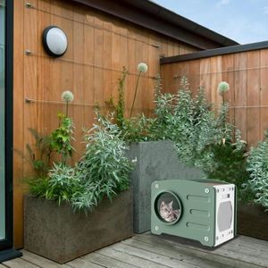 Tunnel-Tente Pour Chat - Nid Chaud Avec Jouets, Pour Intérieur/Extérieur - Confort En Coton Thermique