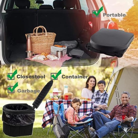 Toilette Portable Pliable Pour Adultes - Hauteur 16.5 Pouces (42 Cm) - Camping, Randonnée, Urgence - Neuf