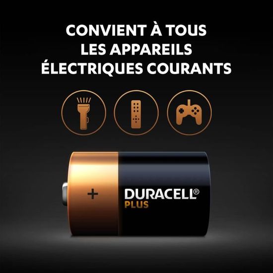 Piles alcalines AAA 1,5v LR20 Duracell x4 sur