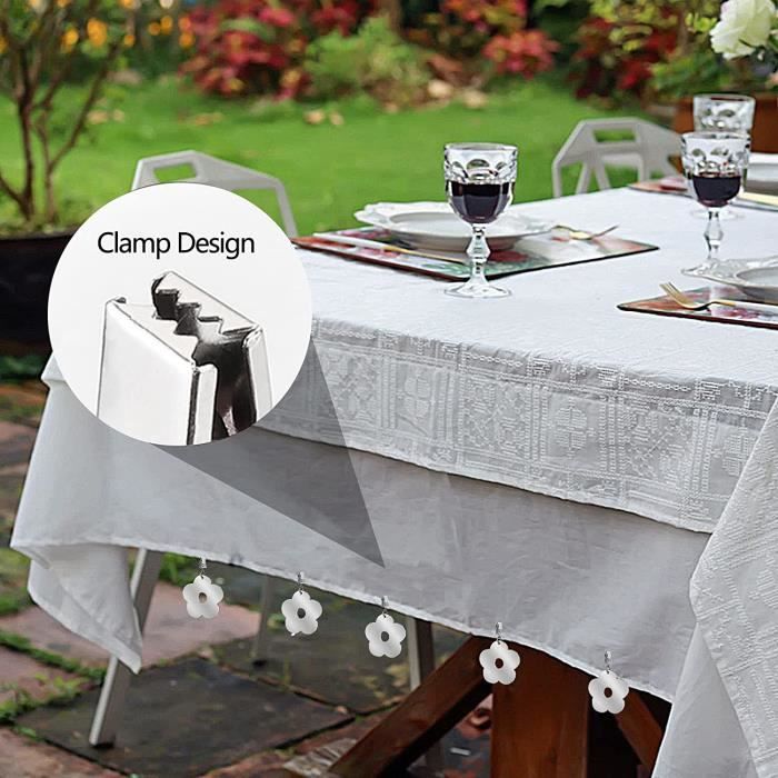 Poids Nappe De Table Exterieur Lot De 4 Poids De Nappe Avec Clips En Acier Inoxydable - Forme Feuille D'Érable, 30g Chacun - Yeomju
