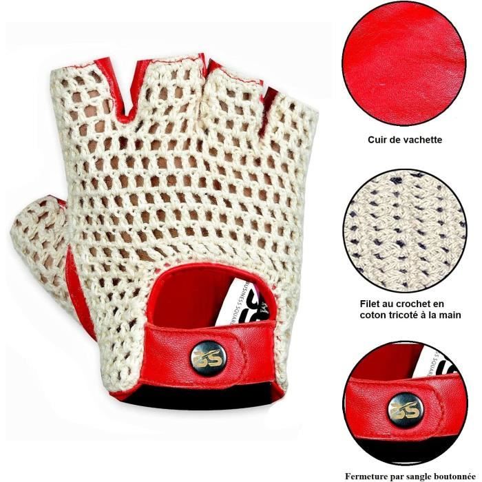 RUIXIA Gants De Conduite Demi-Doigts Homme – Antidérapants, Respirants, Protection UV50+ Pour Vélo, Moto, Running Et Sport D'Été