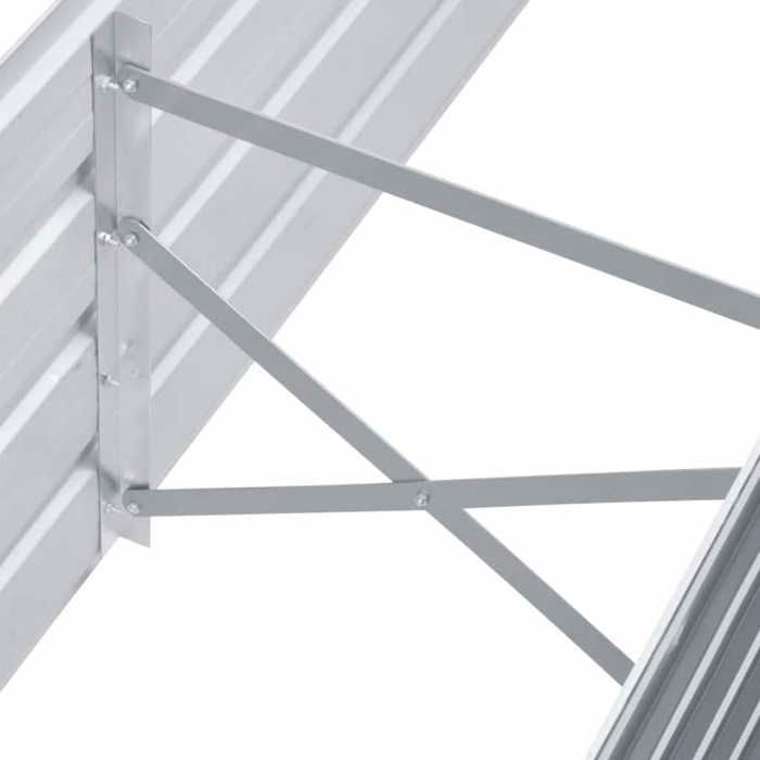 VidaXL Lit Surélevé Acier Galvanisé 100x40x45 Cm Gris - Jardinière Pot De Fleurs Pour Jardin Et Balcon